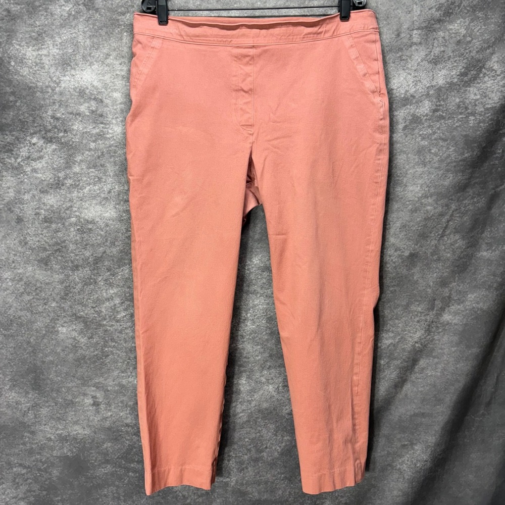 SPANX On-the-Go Ankle Crop Slim Straight Pants Women's Size XL Terracotta Pink